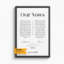 Custom Anniversary Wedding Vows Art | Canvas Gifts For Newlyweds & Vow Renewal | Elegant Home DéCor