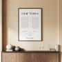 Custom Anniversary Wedding Vows Art | Canvas Gifts For Newlyweds & Vow Renewal | Elegant Home DéCor