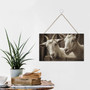 Farmhouse Style Welcome Sign - Personalized Wood Goat Sign For Indoor Outdoor Porch Wall Decor