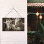 Farmhouse Style Welcome Sign - Personalized Wood Goat Sign For Indoor Outdoor Porch Wall Decor