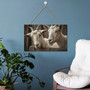 Farmhouse Style Welcome Sign - Personalized Wood Goat Sign For Indoor Outdoor Porch Wall Decor