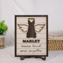 Personalized Pet Silhouette Memorial Wooden Sign - Heartfelt Pet Loss Gif