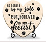 Pet Memorial Wooden Signs - No Longer By My Side, Forever In My Heart Remembrance Decor For Loss Of Dog Or Cat