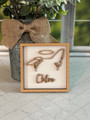 Personalized Pet Memorial Wooden Signs Featuring Dog Ears Line Drawing For Heartfelt Dog Memorial Gift