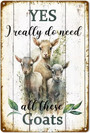 Vintage Goat Metal Signs - Personalized Retro Wall Decor For Home Bar Kitchen Gym