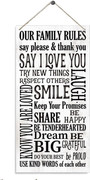 Heartfelt Family Rules Wood Sign For Living Room - Rustic Love Home Decoration