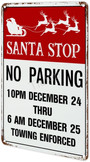 Vintage Santa Sleigh Metal Sign For Christmas Decor- Perfect For Garden Or Bathroom