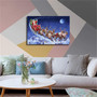 Santa's Sleigh Wall Art And Decor For Living Room Or Office - Christmas Canvas Poster With Santa, Reindeer And Bedroom Decoration
