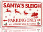 Santa's Sleigh Wall Art - Retro Metal Sign For Home And Cafe Christmas Decor