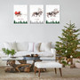 Thoughtful Santa's Sleigh Wall Art Canvas Set Of 3 For Holiday Decor - Festive Living Room Christmas Design