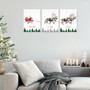Thoughtful Santa's Sleigh Wall Art Canvas Set Of 3 For Holiday Decor - Festive Living Room Christmas Design
