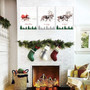 Thoughtful Santa's Sleigh Wall Art Canvas Set Of 3 For Holiday Decor - Festive Living Room Christmas Design