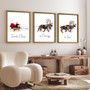 Santa's Sleigh Canvas Wall Art - Festive Christmas Decor For Living Room - Set Of 3 Prints With Deer And Santa Claus