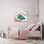 Thanksgiving Wall Art And Decor - Pumpkin Green Truck Canvas For Living Room Or Bedroom