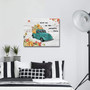 Thanksgiving Wall Art And Decor - Pumpkin Green Truck Canvas For Living Room Or Bedroom