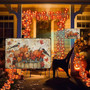 Rustic Thanksgiving Metal Sign - Pumpkin Kitchen Decor For Home - Retro Farmhouse Wall Art