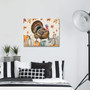 Thanksgiving Turkey Canvas Print For Living Room Or Bedroom - Farmhouse Style Fall Pumpkins & Leaves Holiday DéCor