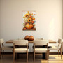Pumpkin Sunflower Thanksgiving Canvas Wall Art For Living Room, Fall Harvest Decor