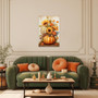 Pumpkin Sunflower Thanksgiving Canvas Wall Art For Living Room, Fall Harvest Decor