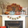 Thanksgiving Wall Art And Decor - Farmhouse Wooden Pumpkin Signs For Living Room And Dining Table