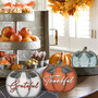 Thanksgiving Wall Art And Decor - Farmhouse Wooden Pumpkin Signs For Living Room And Dining Table
