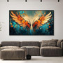 Colorful Angel Wings Canvas Wall Art - Gold Framed For Bedroom & Office DéCor