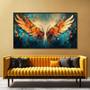 Colorful Angel Wings Canvas Wall Art - Gold Framed For Bedroom & Office DéCor
