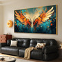 Colorful Angel Wings Canvas Wall Art - Gold Framed For Bedroom & Office DéCor