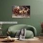 Vintage Santa's Sleigh Canvas For Living Room Christmas Farmhouse Decor