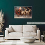 Vintage Santa's Sleigh Canvas For Living Room Christmas Farmhouse Decor