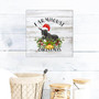 Retro Wooden Goat Sign With Red Hat And Mistletoe For Farmhouse Christmas Wall Decor - Entryway And Porch Plaque