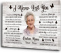 Grandma remembrance canvas wall art with 'I Never Left You' poem, thoughtful sympathy gift, ideal for a living room tribute
