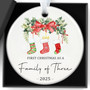 Personalized Living Room Ornament 2025 For New Parents Christmas DéCor Family Of Three Ceramic Keepsake