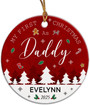 Personalized New Dad Ornament 2025 - Thoughtful Living Room Gift For First Christmas