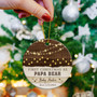 Heartfelt Personalized Papa Bear Ornament For New Dads - Living Room Christmas Keepsake With Custom Name & Date