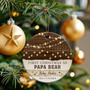 Heartfelt Personalized Papa Bear Ornament For New Dads - Living Room Christmas Keepsake With Custom Name & Date