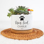 Heartfelt Personalized Pet Memorial Plant Pot With Bamboo Tray - Sympathy Gift For Dog Loss