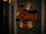 Cute Spooky Halloween Boo Round Wood Sign - Ghost & Pumpkin Decor for Indoor or Outdoor Use