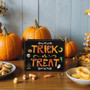 Trick Or Treat Wooden Door Sign For Spooky Halloween DéCor - Hanging Decoration For Home Entryway