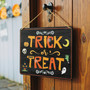 Trick Or Treat Wooden Door Sign For Spooky Halloween DéCor - Hanging Decoration For Home Entryway