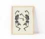 Trendy Skeleton Wall Art Canvas - Minimalist Boho Halloween Decor For Living Room