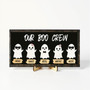 Personalized Ghost Family Sign For Halloween - Custom Names & Pets Rustic Farmhouse Wood Plaque