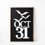 Halloween canvas wall art with 'October 31' text and spider web, rustic farmhouse style for welcoming entryway seasonal decor