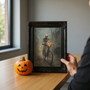 Spooky Skeleton Wall Art Canvas Halloween Gothic Design For Haunted House Decor Dark Academia Aesthetic