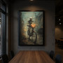 Spooky Skeleton Wall Art Canvas Halloween Gothic Design For Haunted House Decor Dark Academia Aesthetic