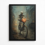 Spooky Skeleton Wall Art Canvas Halloween Gothic Design For Haunted House Decor Dark Academia Aesthetic