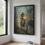 Spooky Skeleton Wall Art Canvas Halloween Gothic Design For Haunted House Decor Dark Academia Aesthetic