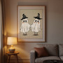 Forever My Boo Halloween canvas wall art, warm orange and cream palette, romantic spooky vibe for living room decor