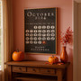 Halloween advent calendar canvas wall art counts down to October 31, spooky season decor accent with 31 numbered dates