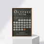 Halloween advent calendar canvas, wall-hanging countdown art marking each day to October 31 for festive spooky decor